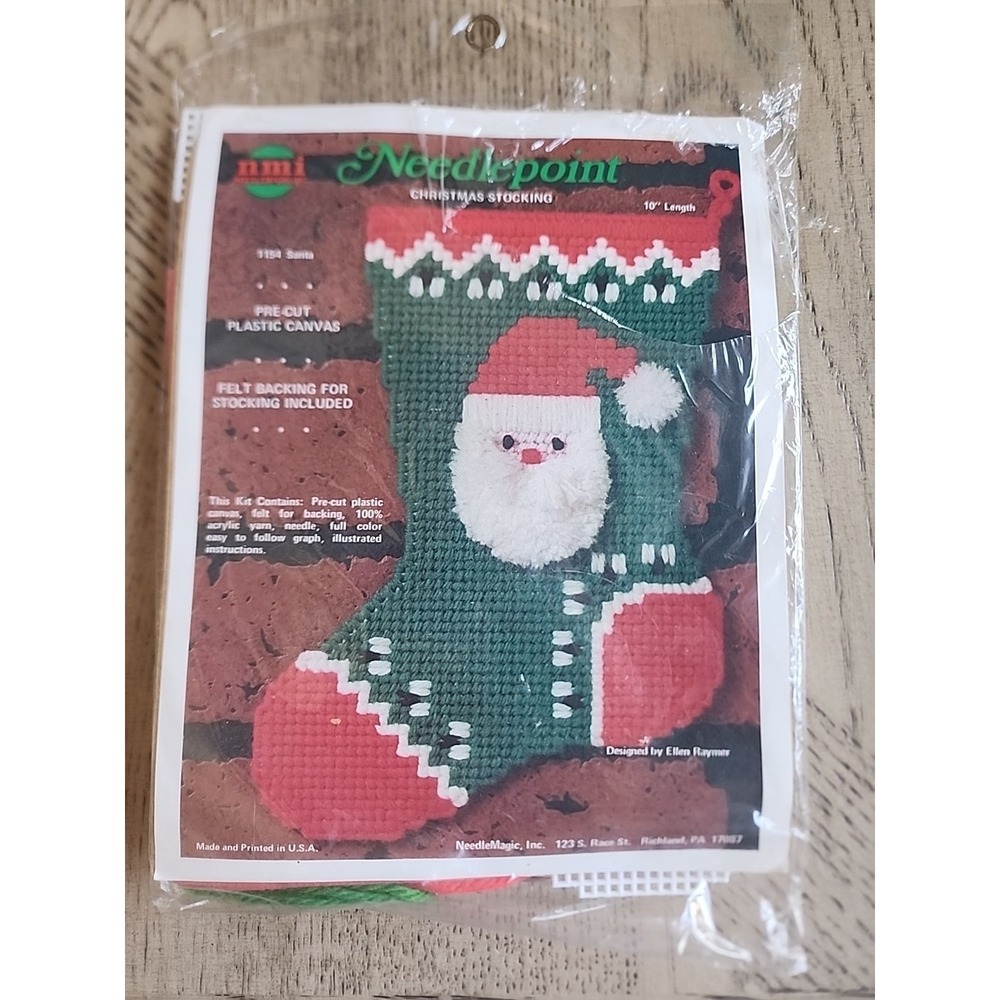 Needlepoint Christmas Stocking Kit NMI Needlepoint Kit Needle Magic Vintage NOS